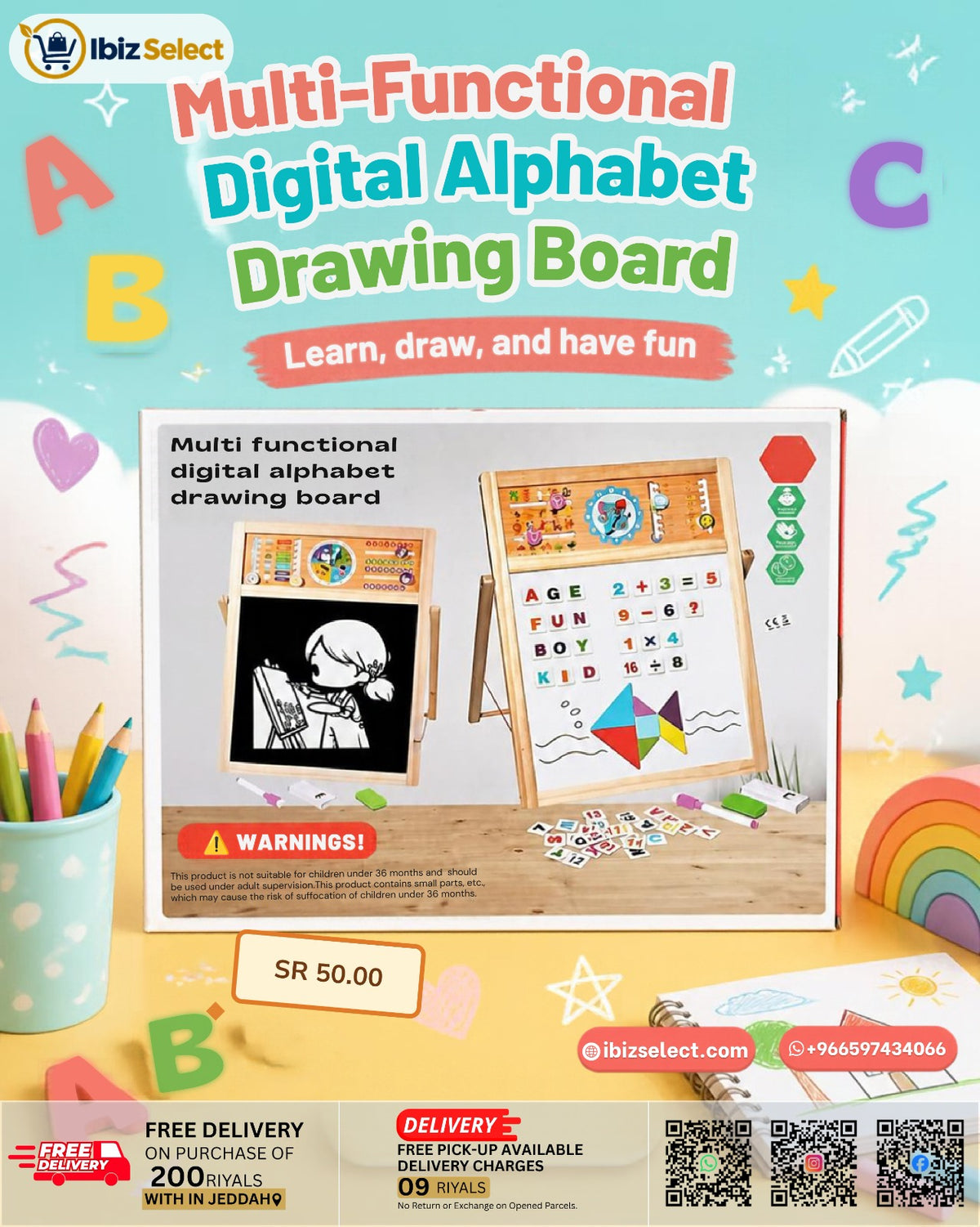 Multi functional Digital Alphabet Drawing Board