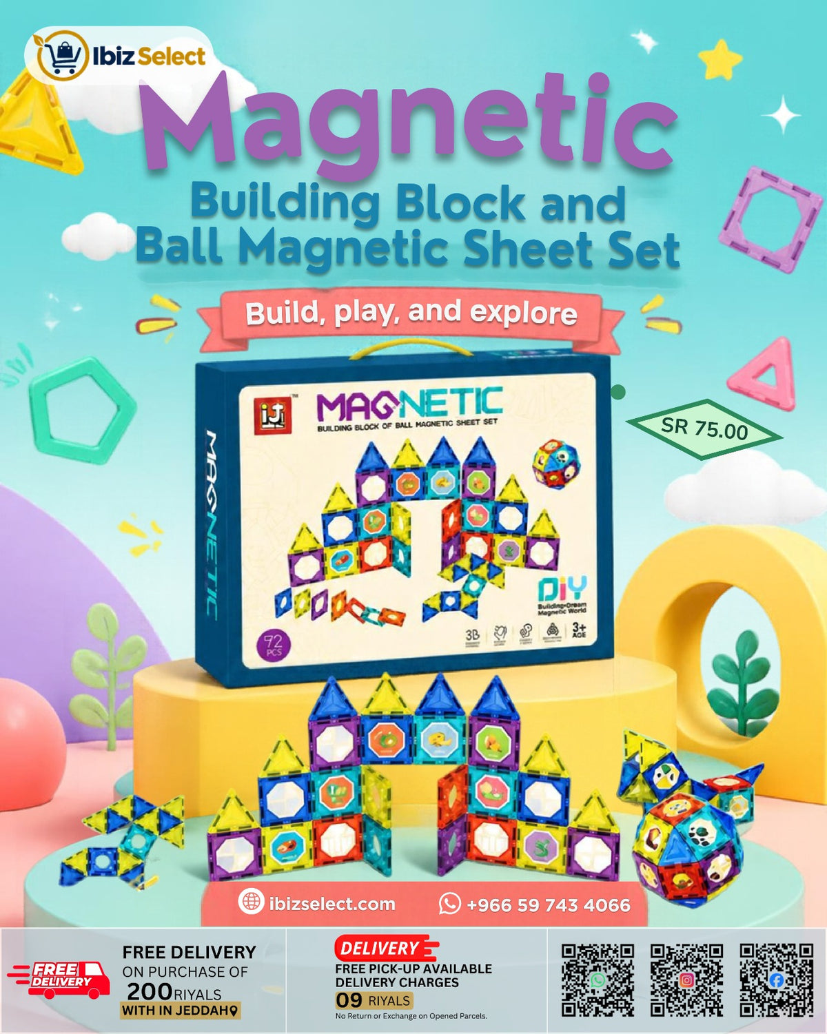 Magnetic Building Block and Ball Magnetic Sheet Set